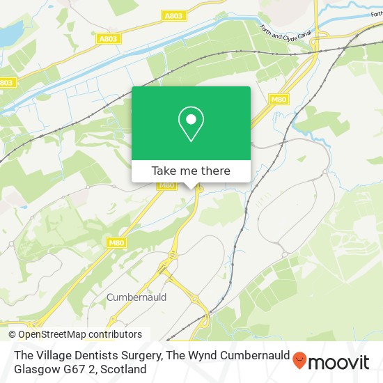 The Village Dentists Surgery, The Wynd Cumbernauld Glasgow G67 2 map