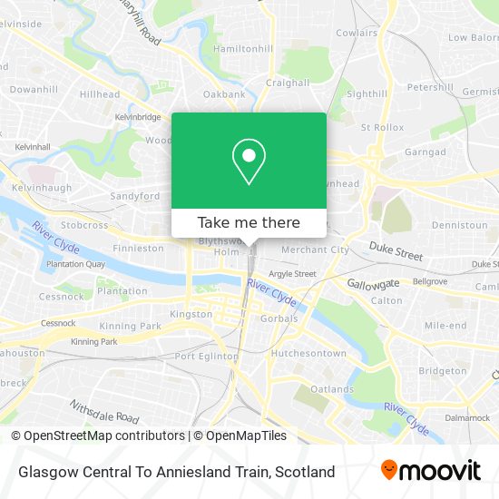 Glasgow Central To Anniesland Train map