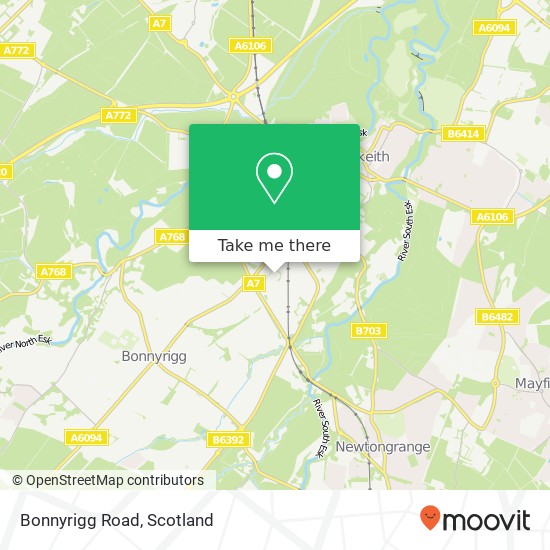 Bonnyrigg Road map