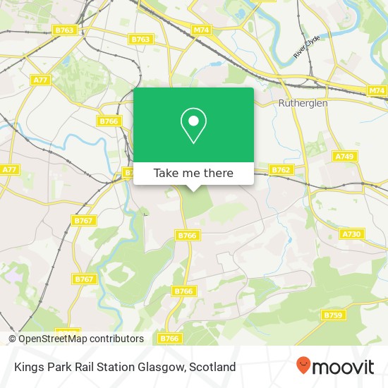 Kings Park Rail Station Glasgow map