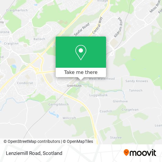 Lenziemill Road map