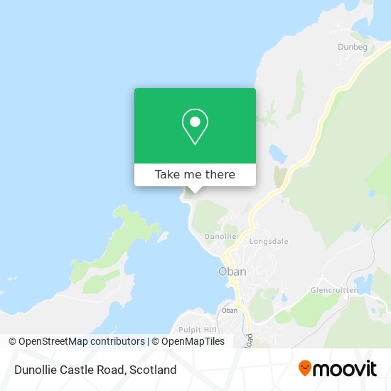 Dunollie Castle Road map