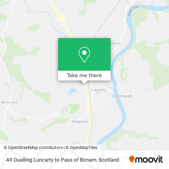 A9 Dualling Luncarty to Pass of Birnam map