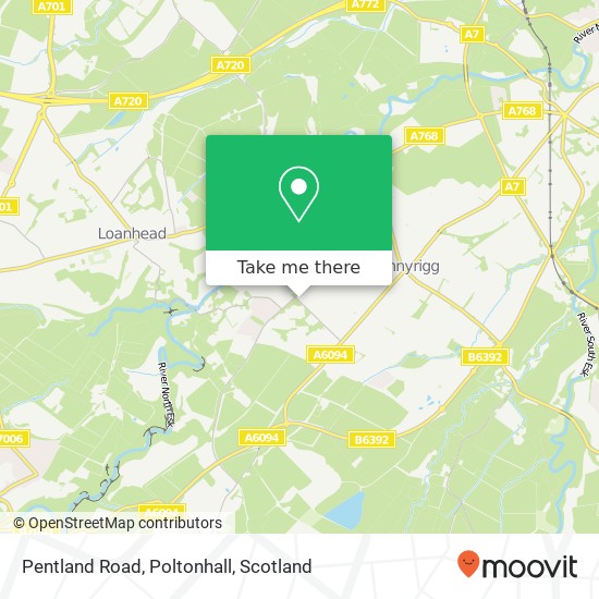 Pentland Road, Poltonhall map