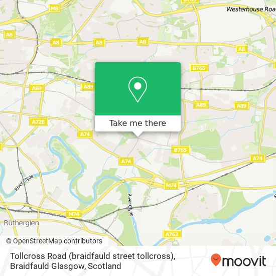 Tollcross Road (braidfauld street tollcross), Braidfauld Glasgow map