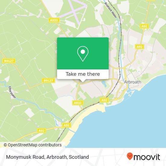 Monymusk Road, Arbroath map
