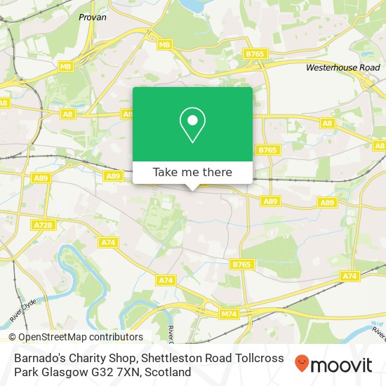 Barnado's Charity Shop, Shettleston Road Tollcross Park Glasgow G32 7XN map