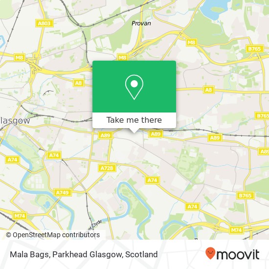 Mala Bags, Parkhead Glasgow map