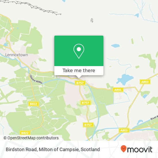 Birdston Road, Milton of Campsie map