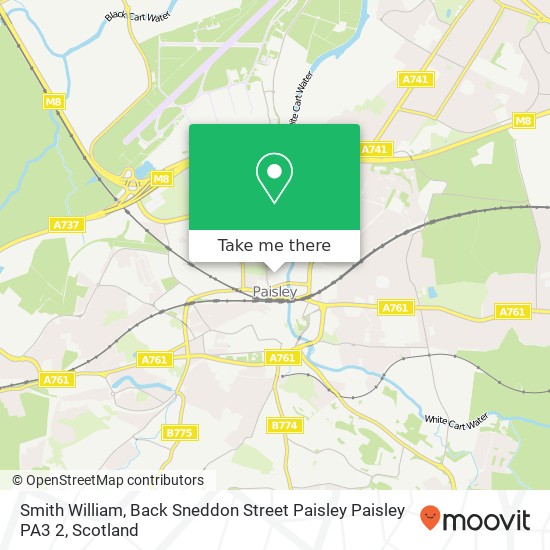 Smith William, Back Sneddon Street Paisley Paisley PA3 2 map
