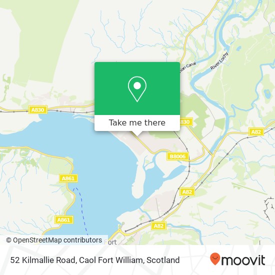 52 Kilmallie Road, Caol Fort William map