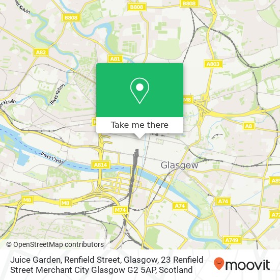 Juice Garden, Renfield Street, Glasgow, 23 Renfield Street Merchant City Glasgow G2 5AP map
