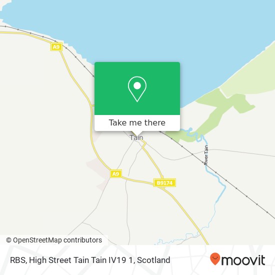 RBS, High Street Tain Tain IV19 1 map