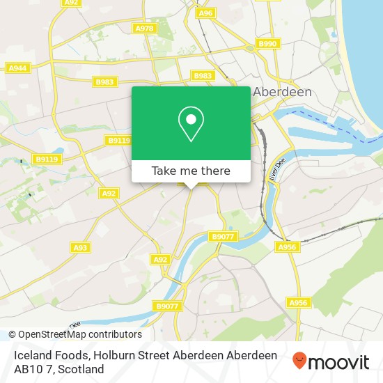 Iceland Foods, Holburn Street Aberdeen Aberdeen AB10 7 map