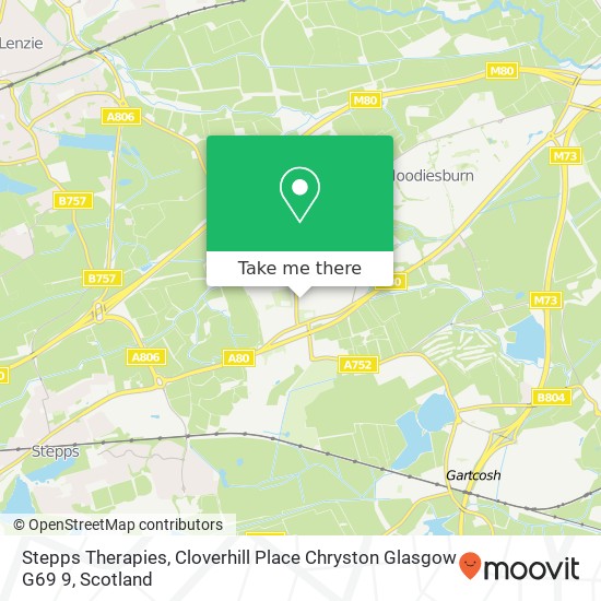 Stepps Therapies, Cloverhill Place Chryston Glasgow G69 9 map