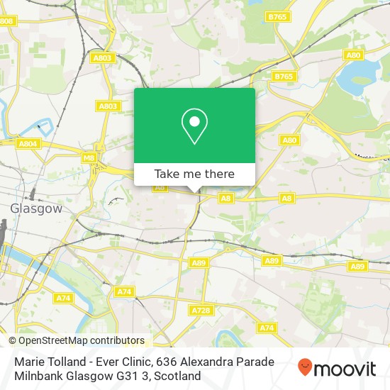 Marie Tolland - Ever Clinic, 636 Alexandra Parade Milnbank Glasgow G31 3 map