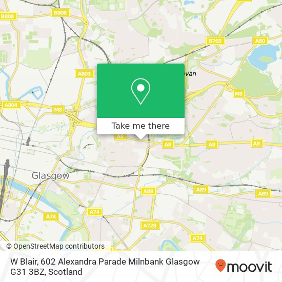 W Blair, 602 Alexandra Parade Milnbank Glasgow G31 3BZ map