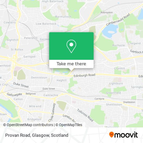 Provan Road, Glasgow map