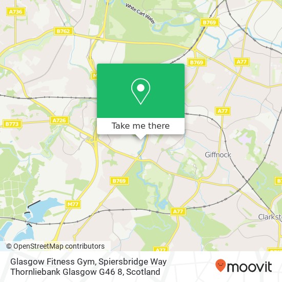 Glasgow Fitness Gym, Spiersbridge Way Thornliebank Glasgow G46 8 map