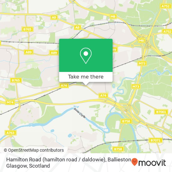 Hamilton Road (hamilton road / daldowie), Ballieston Glasgow map