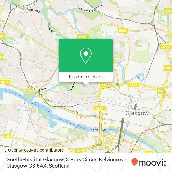 Goethe-Institut Glasgow, 3 Park Circus Kelvingrove Glasgow G3 6AX map