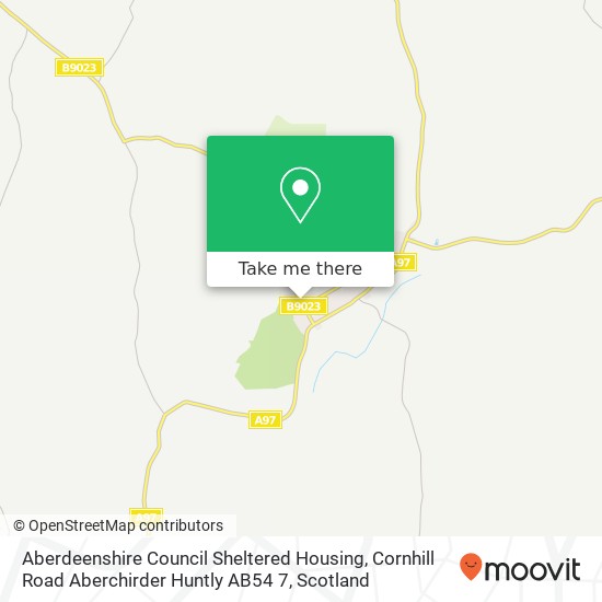 Aberdeenshire Council Sheltered Housing, Cornhill Road Aberchirder Huntly AB54 7 map