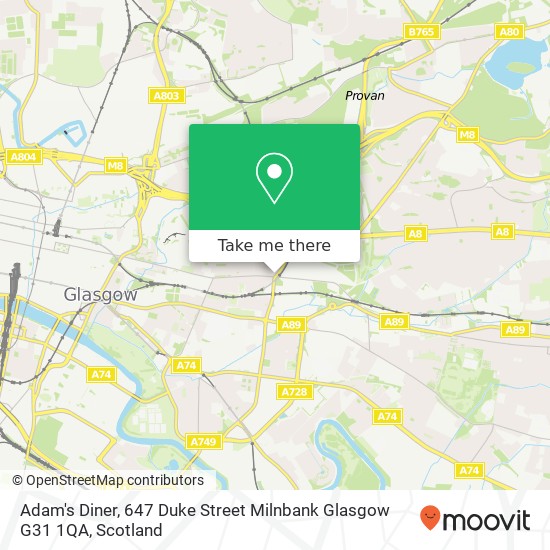 Adam's Diner, 647 Duke Street Milnbank Glasgow G31 1QA map