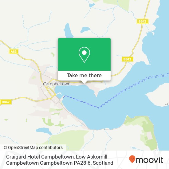 Craigard Hotel Campbeltown, Low Askomill Campbeltown Campbeltown PA28 6 map