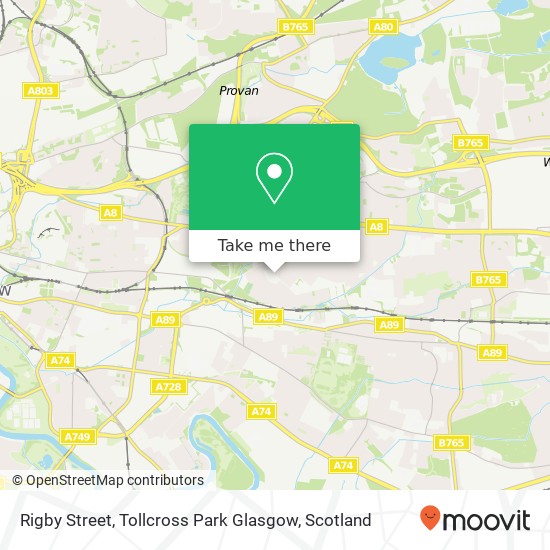 Rigby Street, Tollcross Park Glasgow map