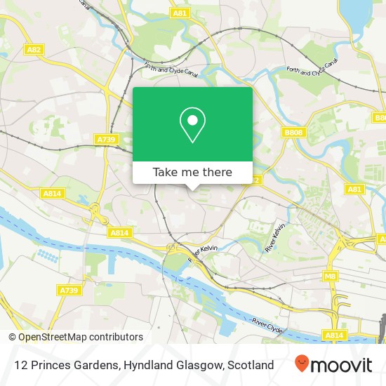 12 Princes Gardens, Hyndland Glasgow map
