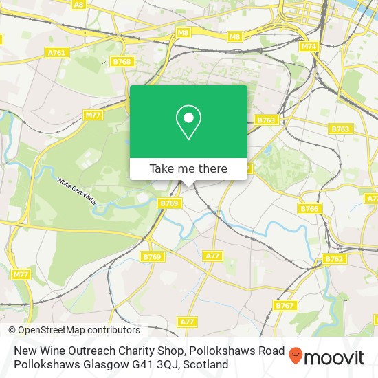 New Wine Outreach Charity Shop, Pollokshaws Road Pollokshaws Glasgow G41 3QJ map
