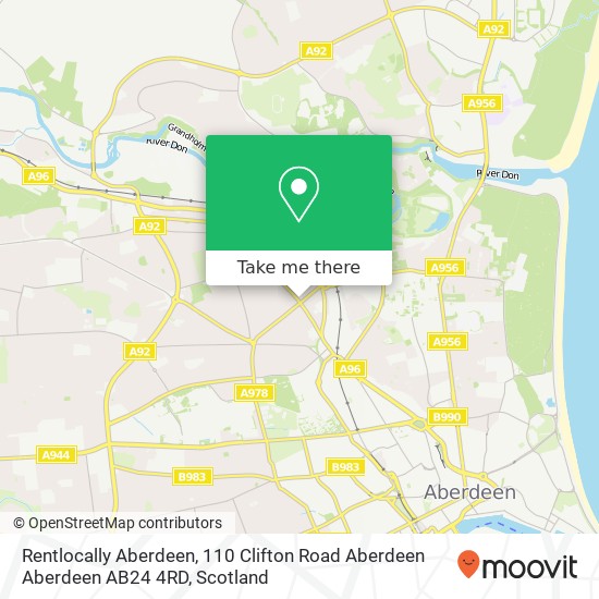 Rentlocally Aberdeen, 110 Clifton Road Aberdeen Aberdeen AB24 4RD map