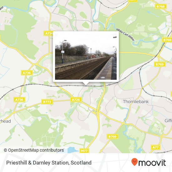 Priesthill & Darnley Station map