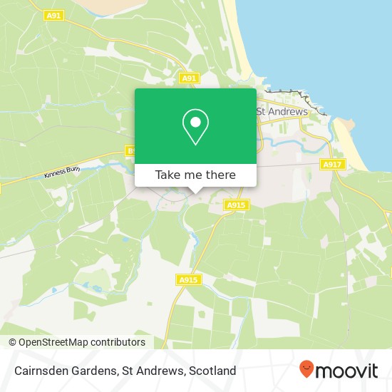 Cairnsden Gardens, St Andrews map