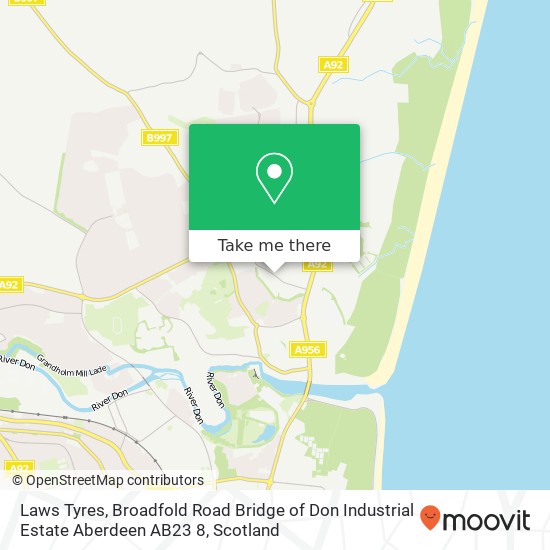 Laws Tyres, Broadfold Road Bridge of Don Industrial Estate Aberdeen AB23 8 map