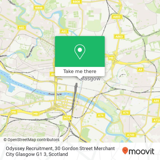 Odyssey Recruitment, 30 Gordon Street Merchant City Glasgow G1 3 map
