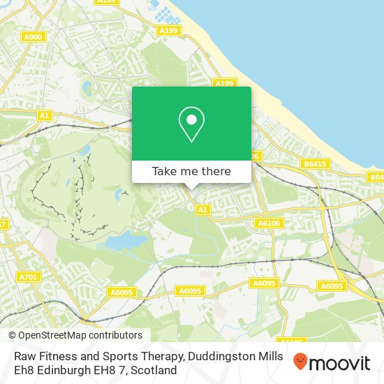 Raw Fitness and Sports Therapy, Duddingston Mills Eh8 Edinburgh EH8 7 map