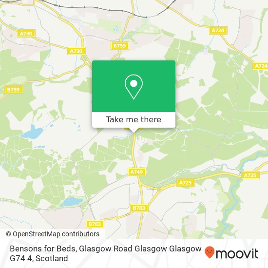 Bensons for Beds, Glasgow Road Glasgow Glasgow G74 4 map