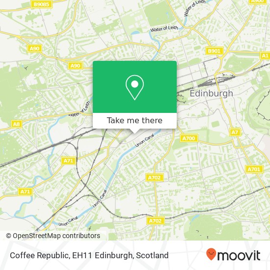 Coffee Republic, EH11 Edinburgh map