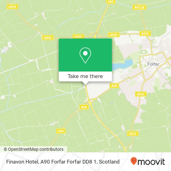 Finavon Hotel, A90 Forfar Forfar DD8 1 map