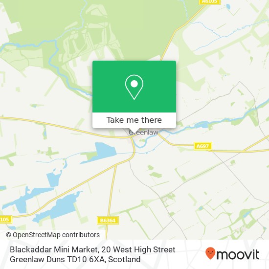 Blackaddar Mini Market, 20 West High Street Greenlaw Duns TD10 6XA map