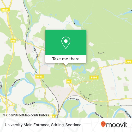 University Main Entrance, Stirling map