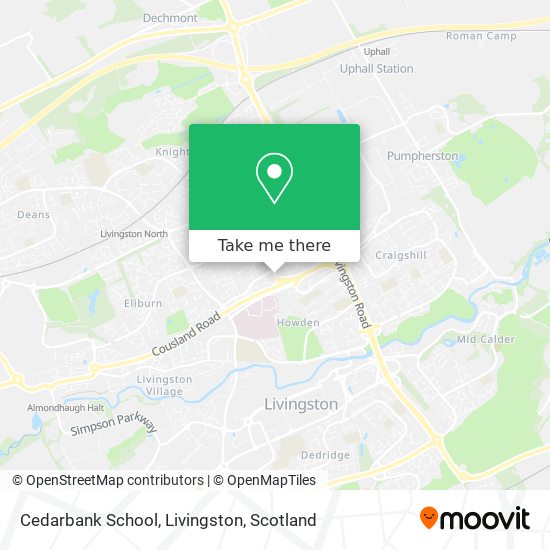 Cedarbank School, Livingston map