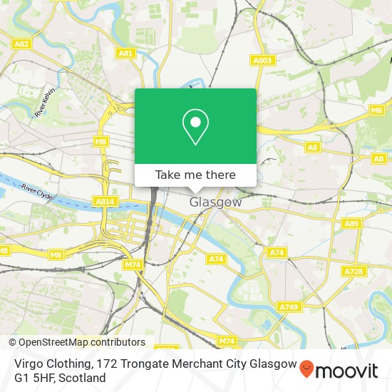Virgo Clothing, 172 Trongate Merchant City Glasgow G1 5HF map