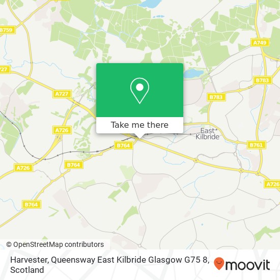 Harvester, Queensway East Kilbride Glasgow G75 8 map