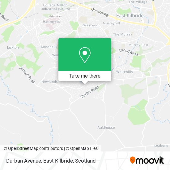 Durban Avenue, East Kilbride map