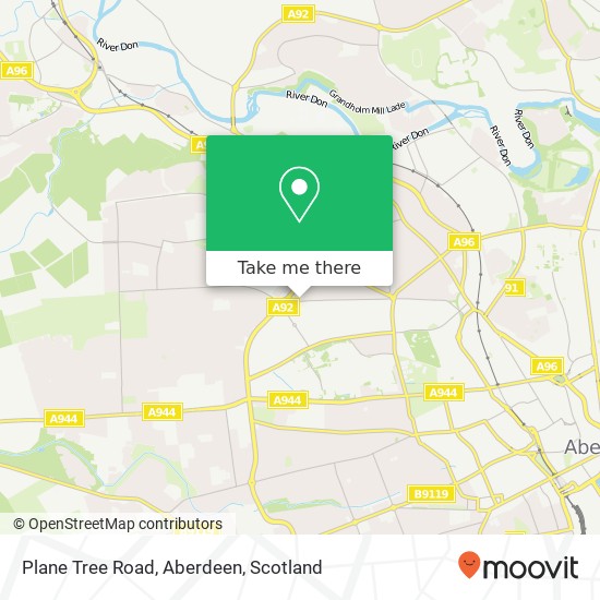 Plane Tree Road, Aberdeen map