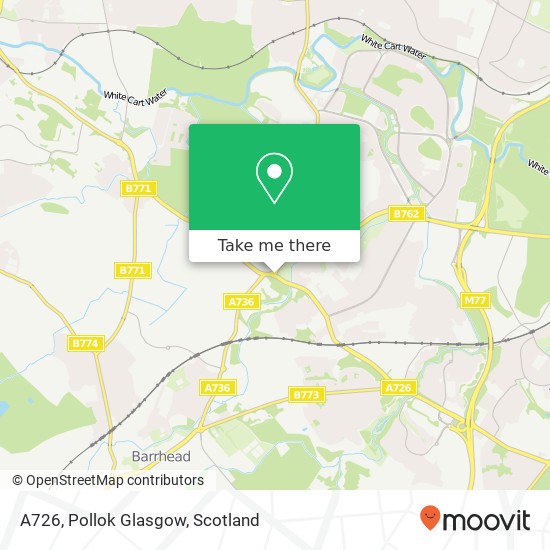A726, Pollok Glasgow map