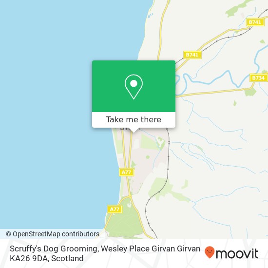 Scruffy's Dog Grooming, Wesley Place Girvan Girvan KA26 9DA map