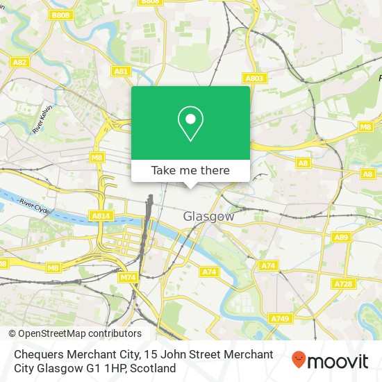 Chequers Merchant City, 15 John Street Merchant City Glasgow G1 1HP map